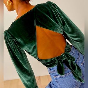 Reformation Henning Velvet Top
